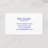 水の色の専用チューター 名刺 (裏面)