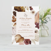 水の色の小さなかぼちゃのベビーシャワー招待状 サンキューカード (スタンド正面)