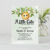 水の色の小さなかわいこちゃんは、途中の赤ちゃんシャワー 招待状 (スタンド正面)