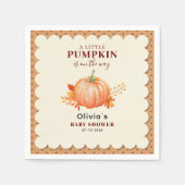 水の色の小さなカボチャかわいい秋赤ちゃんシャワー スタンダードカクテルナプキン (正面)