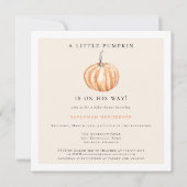 水の色の小さなカボチャの途中で赤ちゃんシャワー 招待状 (正面)