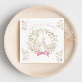 水の色の小さなガチョウの花ベビーシャワー女の子 スタンダードランチョンナプキン