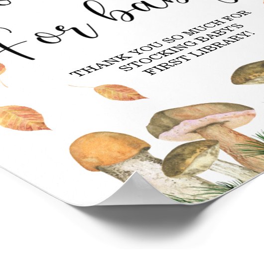 水の色の小さなキノコ、秋のためのベビー本 ポスター (角)