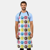 水の色の小さなドーナツ、シームレスなパターン。 エプロン (着用した状態)