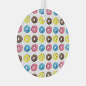 水の色の小さなドーナツ、シームレスなパターン。 ガラスオーナメント (正面右)