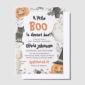 水の色の小さなブハロウィーン赤ちゃんシャワー ベラム紙招待状 (オフセット)