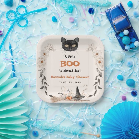 水の色の小さなブハロウィーン赤ちゃんシャワー ペーパープレート (パーティー)