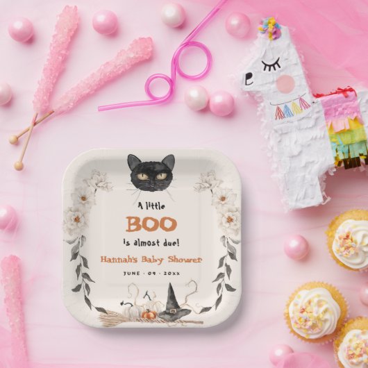 水の色の小さなブハロウィーン赤ちゃんシャワー ペーパープレート (パーティー)