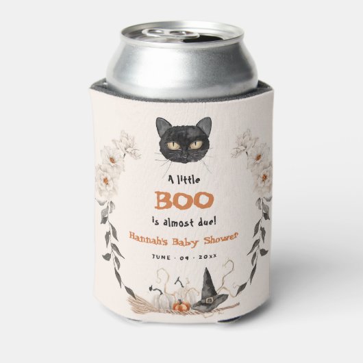 水の色の小さなブハロウィーン赤ちゃんシャワー 缶クーラー (缶裏面)