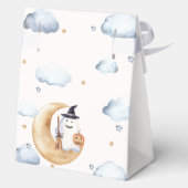 水の色の小さなブー月の星ベビーシャワー フェイバーボックス (裏面)