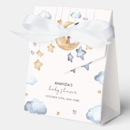 水の色の小さなブー月の星ベビーシャワー フェイバーボックス