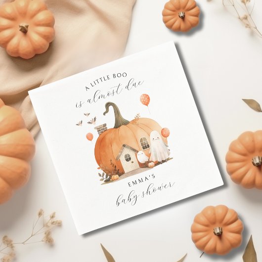 水の色の小さなブー男女兼用ベビーシャワー スタンダードカクテルナプキン