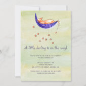 水の色の小さなベビーの途中で赤ちゃんシャワー 招待状 (正面)