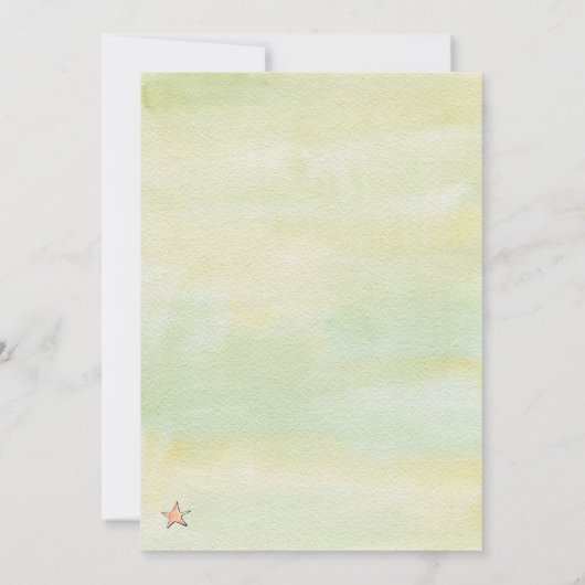 水の色の小さなベビーの途中で赤ちゃんシャワー 招待状 (裏面)