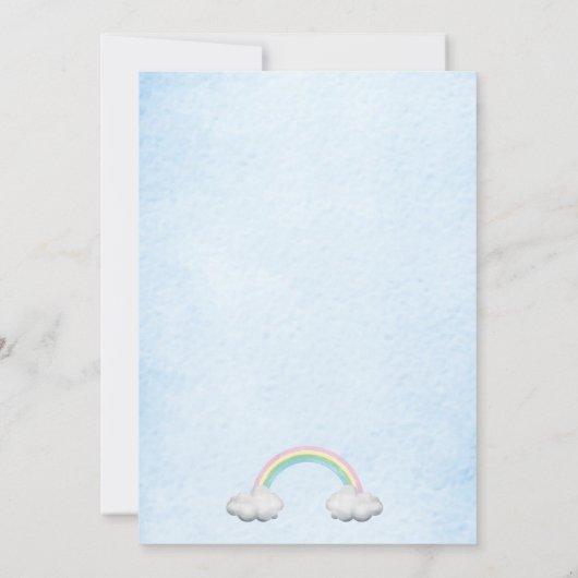 水の色の小さなレイのサンシャインスカイベビーシャワー 招待状 (裏面)