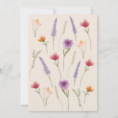 水の色の小さなワイルドフラワーベビーシャワー 招待状 (裏面)