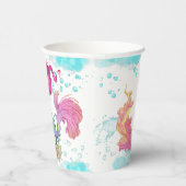 水の色の小さな人魚ツインズベビーシャワー 紙コップ (右)