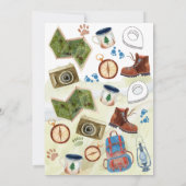 水の色の小さな探検家アドベンチャーベイビーシャワー 招待状 (裏面)