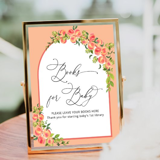 水の色の小さな桃の本ベビーポスター ポスター