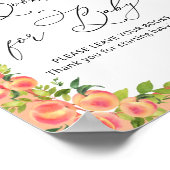 水の色の小さな桃の本ベビーポスター ポスター (角)