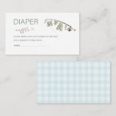 水の色の小さな漁師の赤ちゃんシャワーおむつラ エンクロージャーカード (正面/裏面)