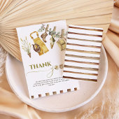 水の色の小さな漁師の赤ちゃんシャワー サンキューカード