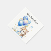 水の色の小さな狼のベビーシャワー スタンダードカクテルナプキン (角)