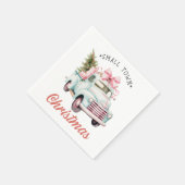 水の色の小さな町クリスマスサテン スタンダードカクテルナプキン (角)