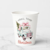 水の色の小さな町クリスマスサテン 紙コップ (裏面)