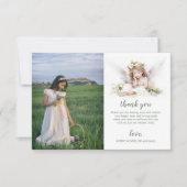 水の色の小さな角度の最初の聖餐式 サンキューカード (正面)