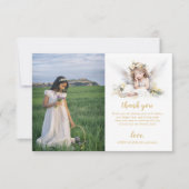 水の色の小さな角度の最初の聖餐式 サンキューカード (正面)