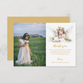 水の色の小さな角度の最初の聖餐式 サンキューカード (正面/裏面)