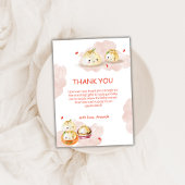 水の色の小さな餃子きのこの赤ちゃんシャワー サンキューカード