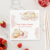 水の色の小さな餃子きのこの赤ちゃんシャワー スタンダードランチョンナプキン (インサイチュ)