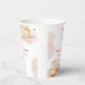 水の色の小さな餃子きのこの赤ちゃんシャワー 紙コップ (左)