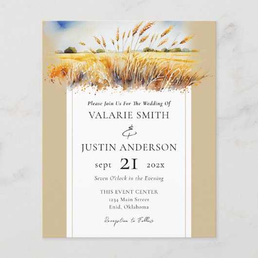 水の色の小麦のフィールド西結婚の全体の1つ (正面)