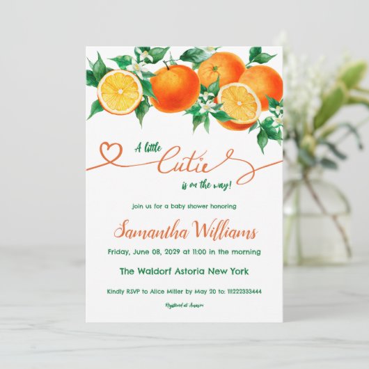 水の色の少しかわいこちゃんの方法ベビーシャワー 招待状 (スタンド正面)