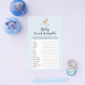 水の色の少年ディアキノコベビー言葉スクランブル チラシ (シングル)