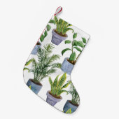 水の色の屋内ハウスプラント：緑豊かなエレガ スモールクリスマスストッキング (正面 (吊り時))