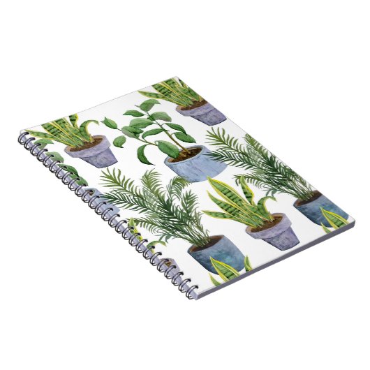 水の色の屋内ハウスプラント:緑豊かなエレガ ノートブック (右側)