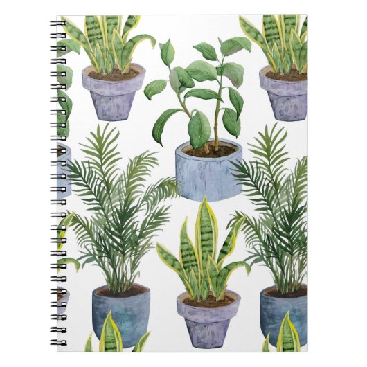 水の色の屋内ハウスプラント:緑豊かなエレガ ノートブック (正面)