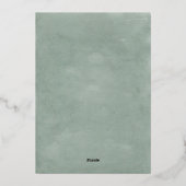 水の色の山々屋外の目的地の結婚式 箔招待状 (裏面)