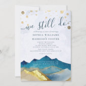 水の色の山々我々はまだ誓いを書き換え写真 招待状 (正面)