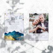 水の色の山々我々はまだ誓いを書き換え写真 招待状