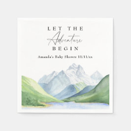 水の色の山々 – 冒険を始めよう スタンダードカクテルナプキン