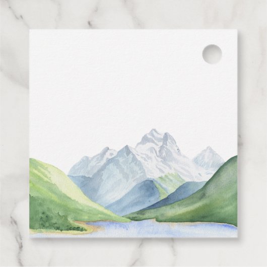 水の色の山々 – 冒険を始めよう フェイバータグ (裏面)