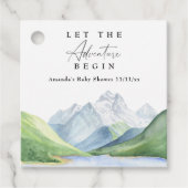 水の色の山々 – 冒険を始めよう フェイバータグ (正面)