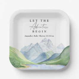 水の色の山々 – 冒険を始めよう ペーパープレート