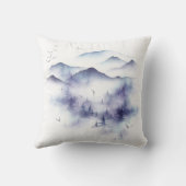 水の色の山々、冬の風景の図 クッション (裏面)