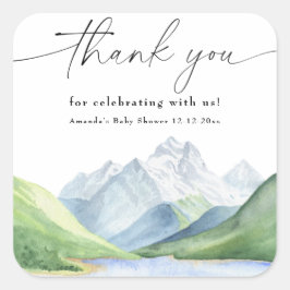 水の色の山ありがとう スクエアシール